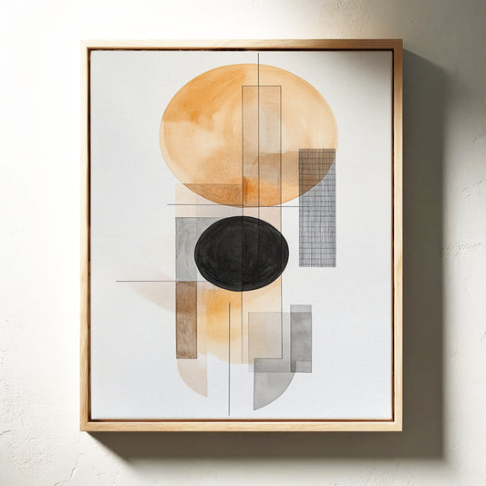 Modern Geometric Abstract Art Print – Minimalist Watercolor Design