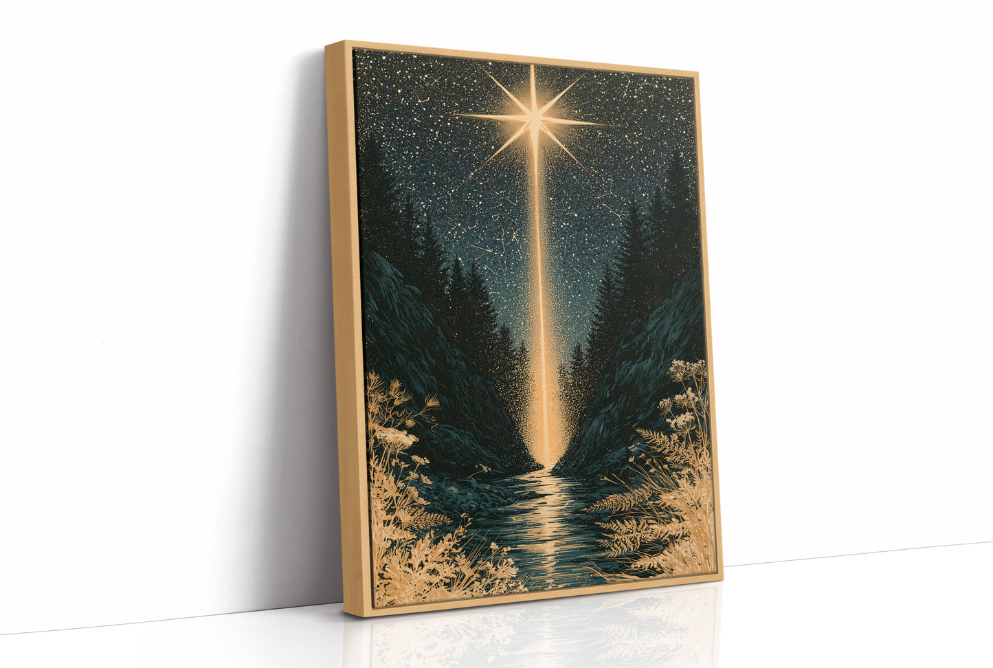 Guiding Star Over Forest Stream