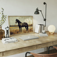 Majestic Black Stallion – Rustic Western Horse Wall Art Print