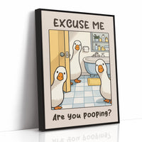 Bathroom Invasion: A Fowl Interruption