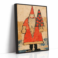 Primitive Santa & Tree