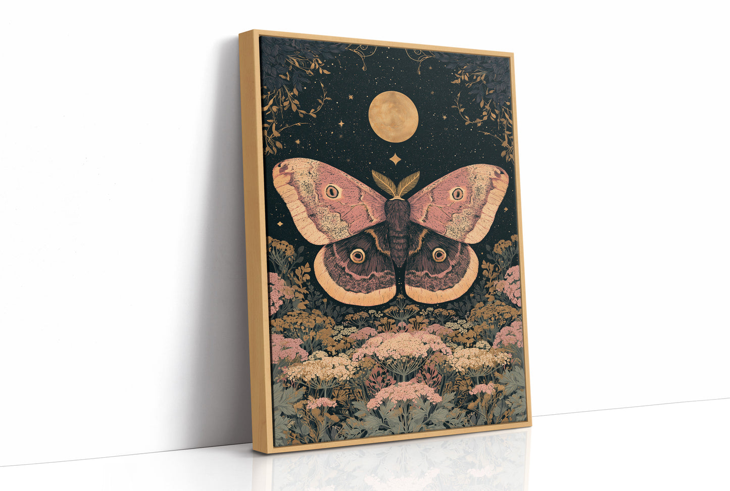 Moon Moth Among Wildflowers