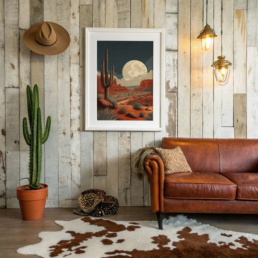Saguaros Bow To Desert Moonlight