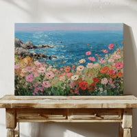 Coastal Poppies Dance Above Azure Waves