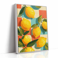 Lemons on a Retro Checkerboard