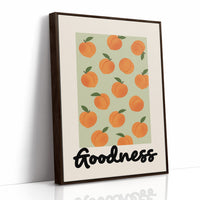 Peach Parade On Mint Canvas