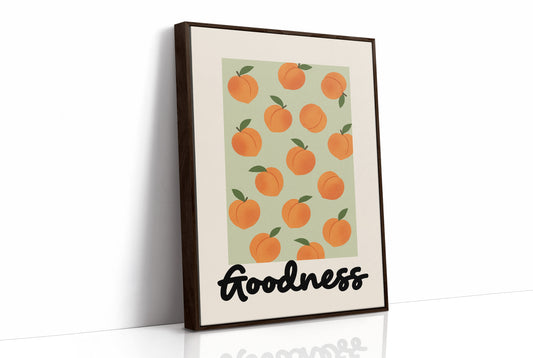 Peach Parade On Mint Canvas