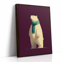 Polar Bear in Green Scarf