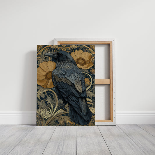 A Raven Among Golden Blooms