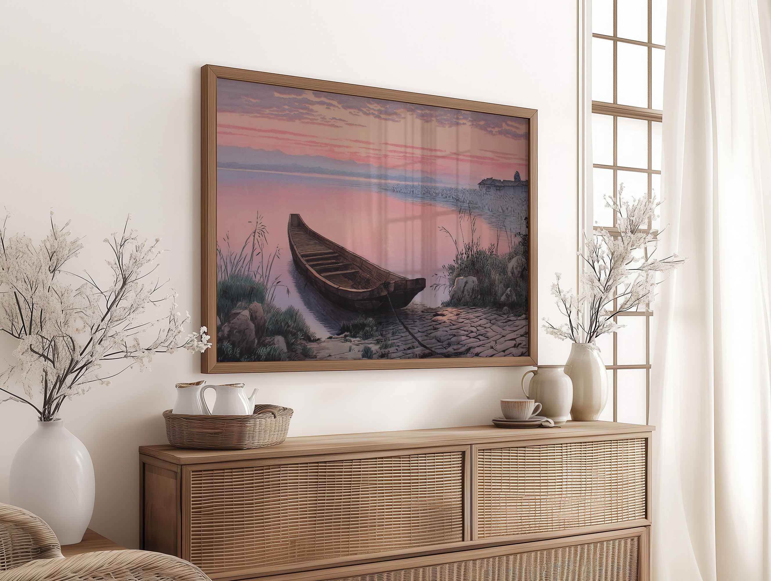 Lakeside Boat Awaits Dawn's Promise