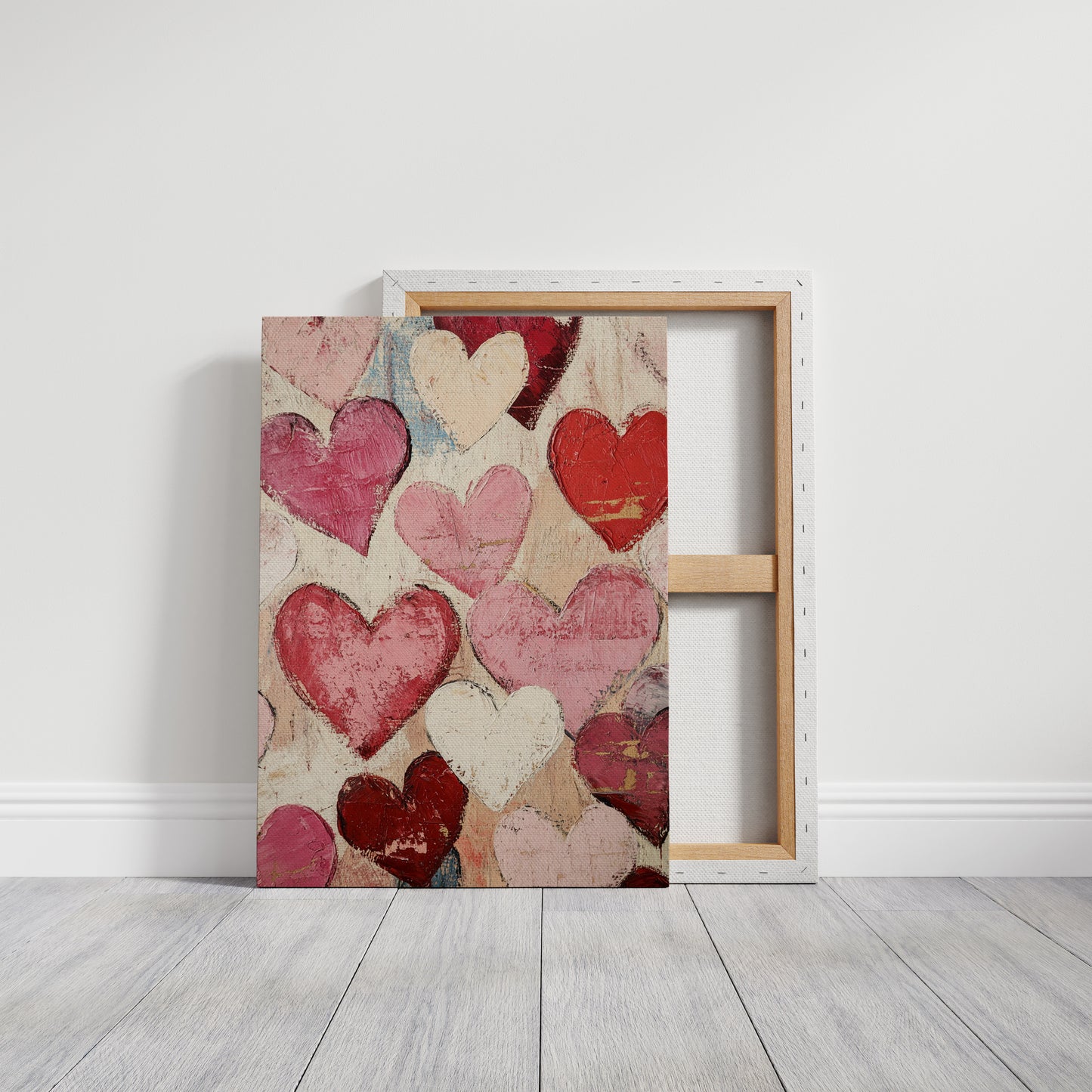 Textured Love – Romantic Heart Wall Art, Abstract Valentine’s Day Decor