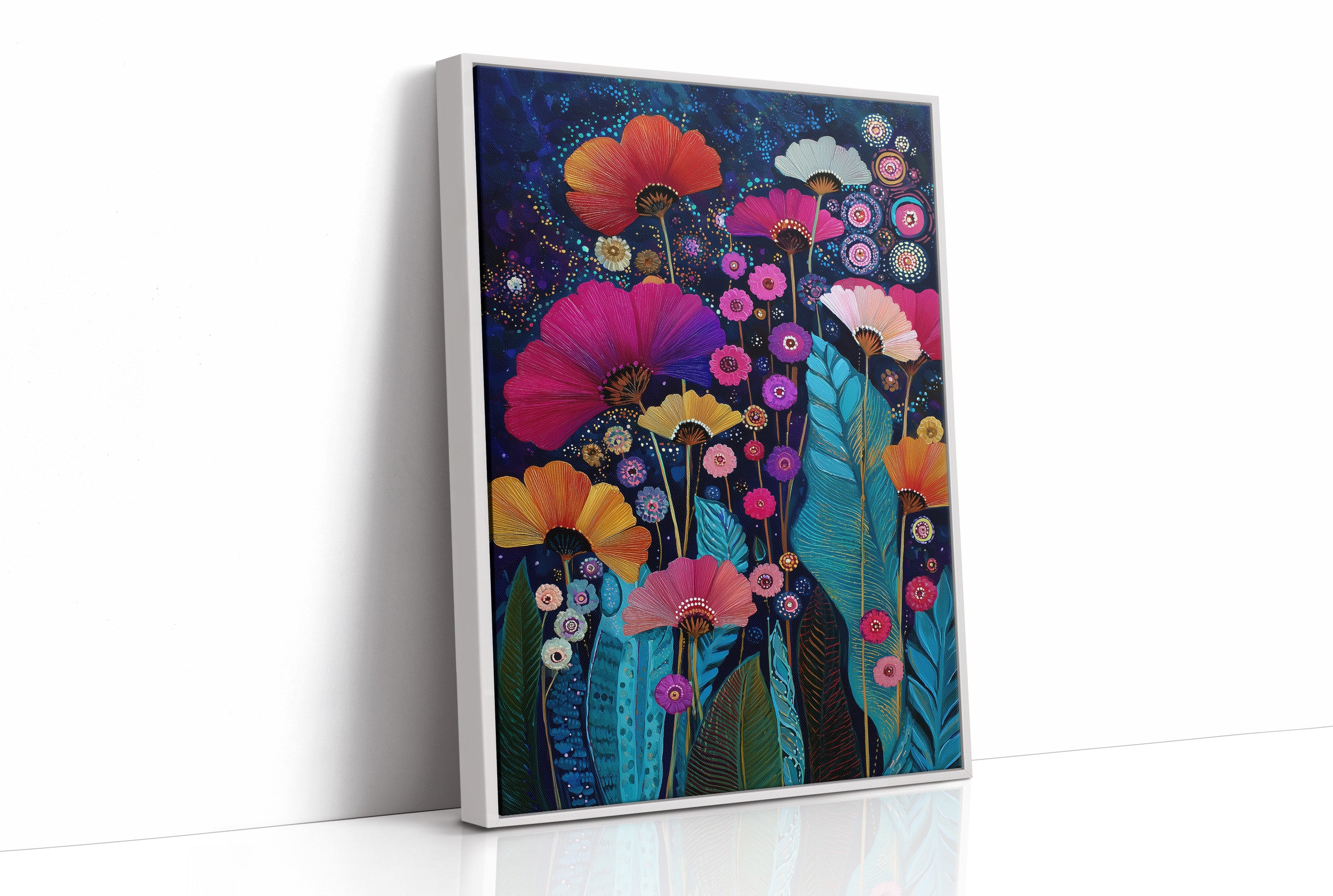 Midnight Garden Blooms Electric Dreams