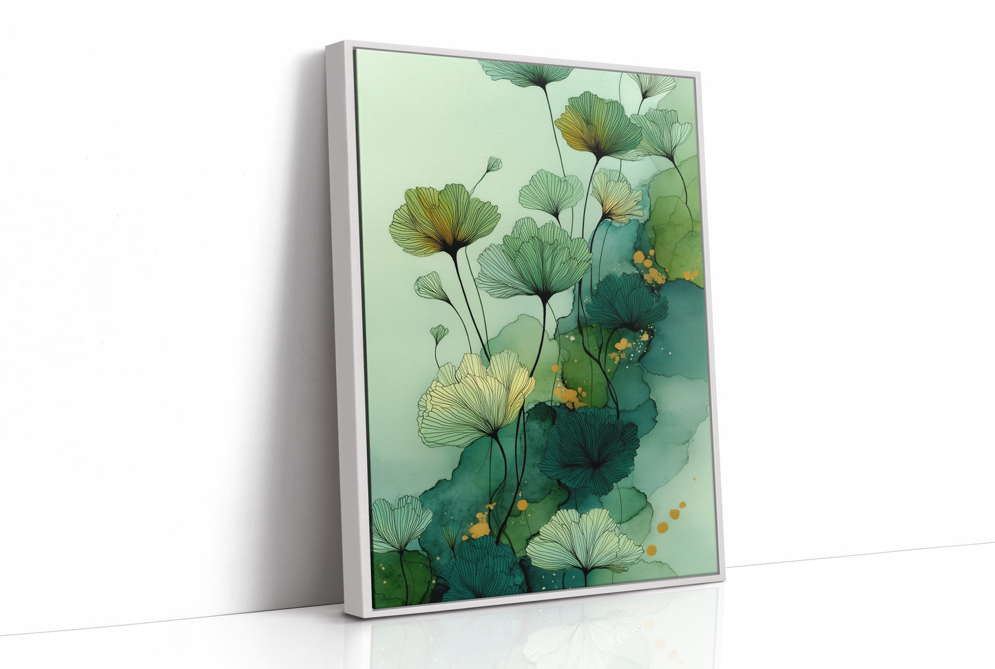 Jade Petals Dance In Watercolor