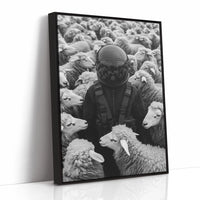 Astronaut Among the Sheep