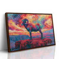 Bighorn Ram, Canyon Sky Ablaze