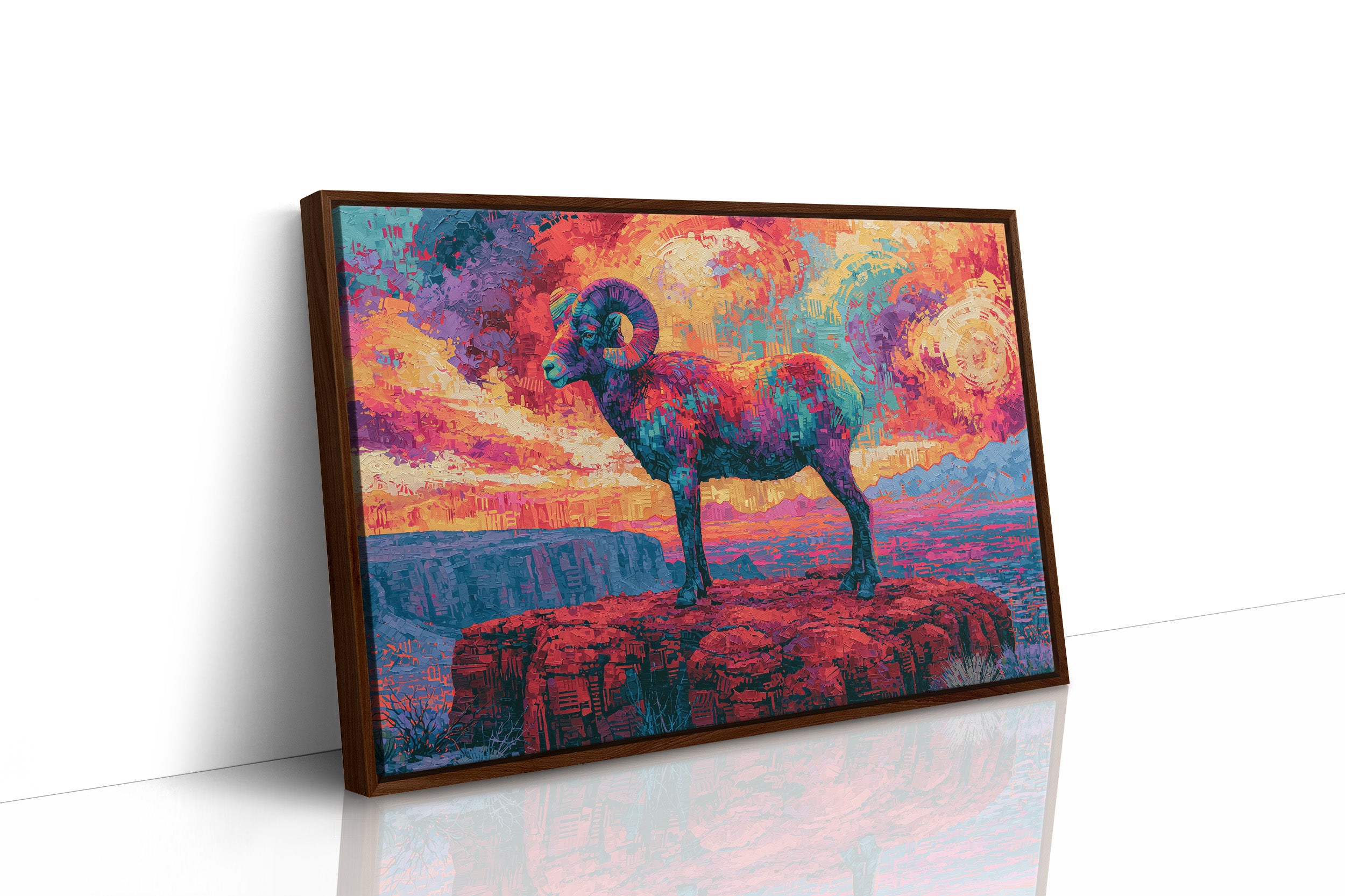 Bighorn Ram, Canyon Sky Ablaze
