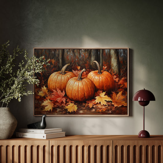 Autumn's Orange Glow Among Leaves