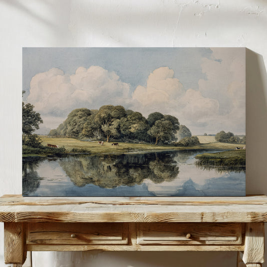 Summer Cattle Rest By Still Waters