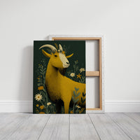 Goat Crowned in Wildflowers