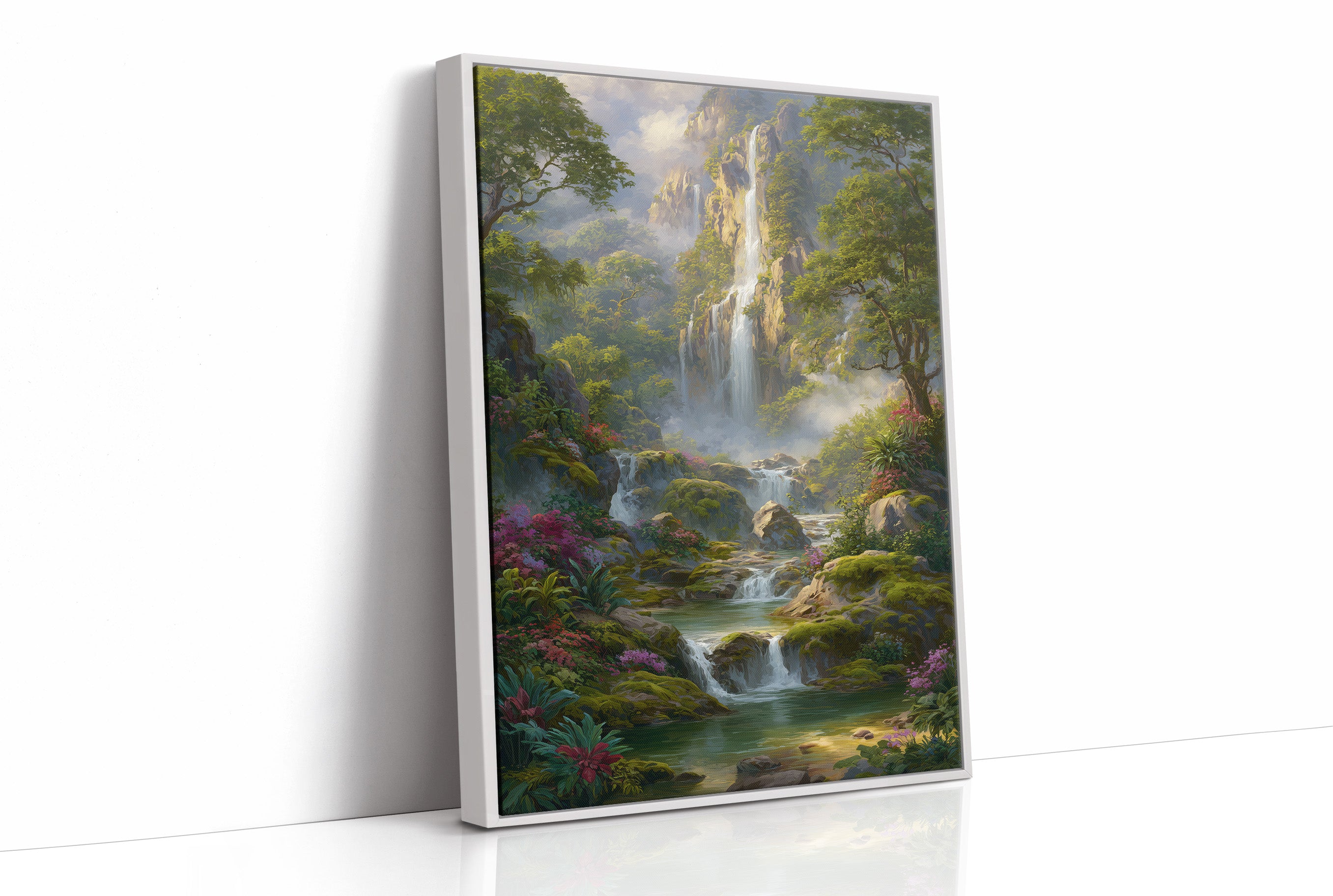 Cascading Waters Through Emerald Valleys