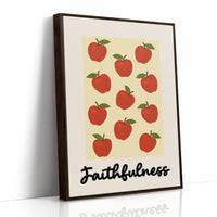 Crimson Orchard On Cream Canvas
