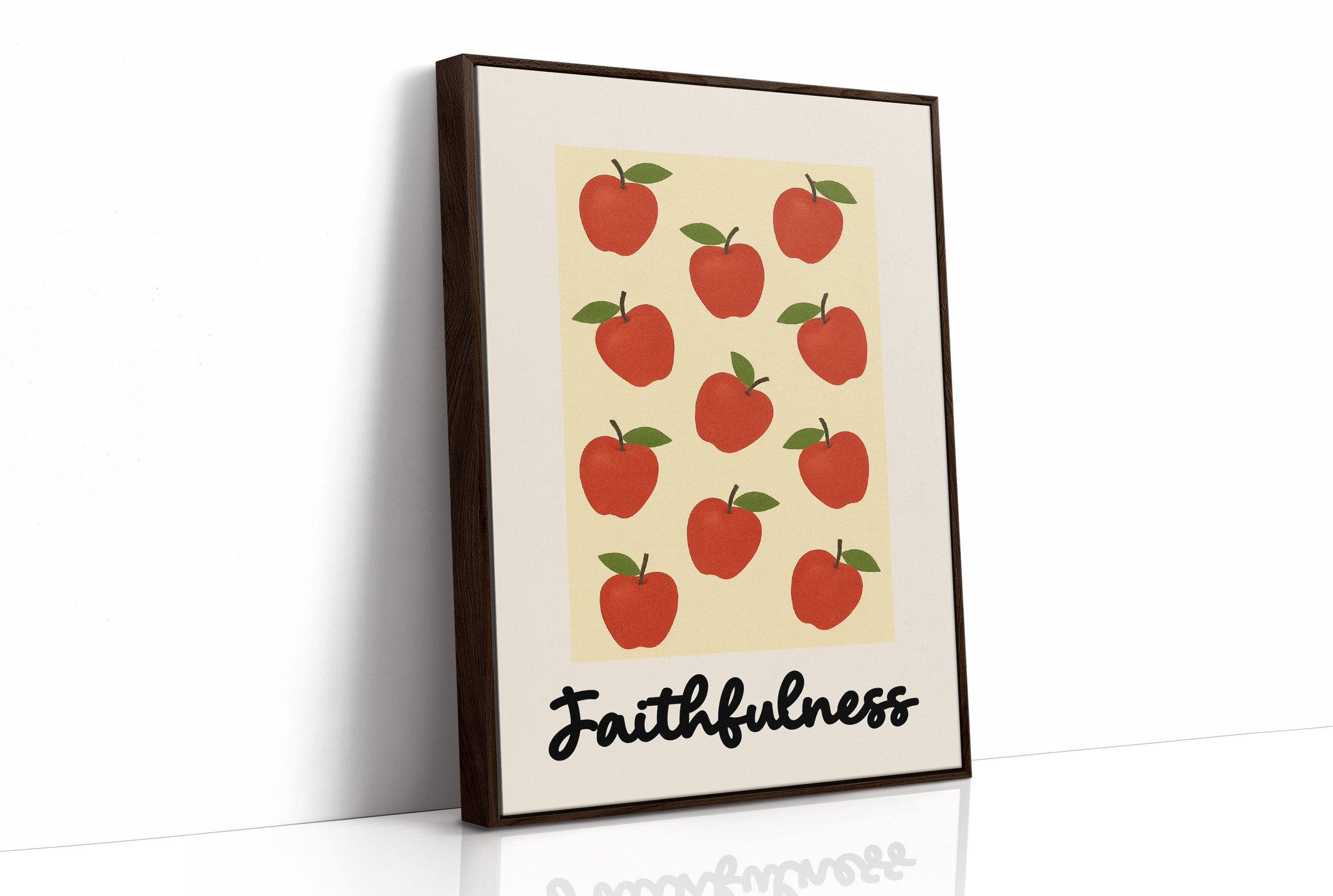 Crimson Orchard On Cream Canvas