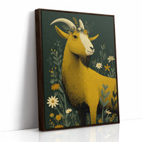 Goat Crowned in Wildflowers