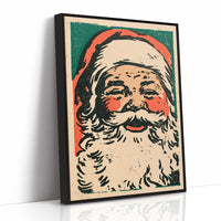 Linocut Santa Portrait