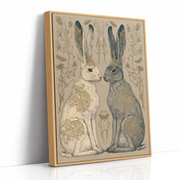 Mirrored Hares In Gold Filigree