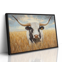 Golden Fields Meet Longhorn's Gaze