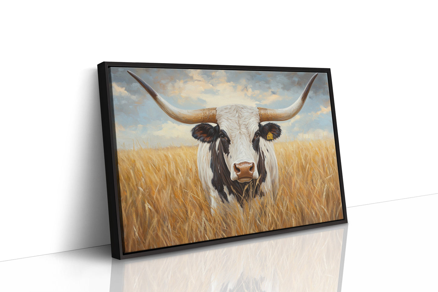 Golden Fields Meet Longhorn's Gaze