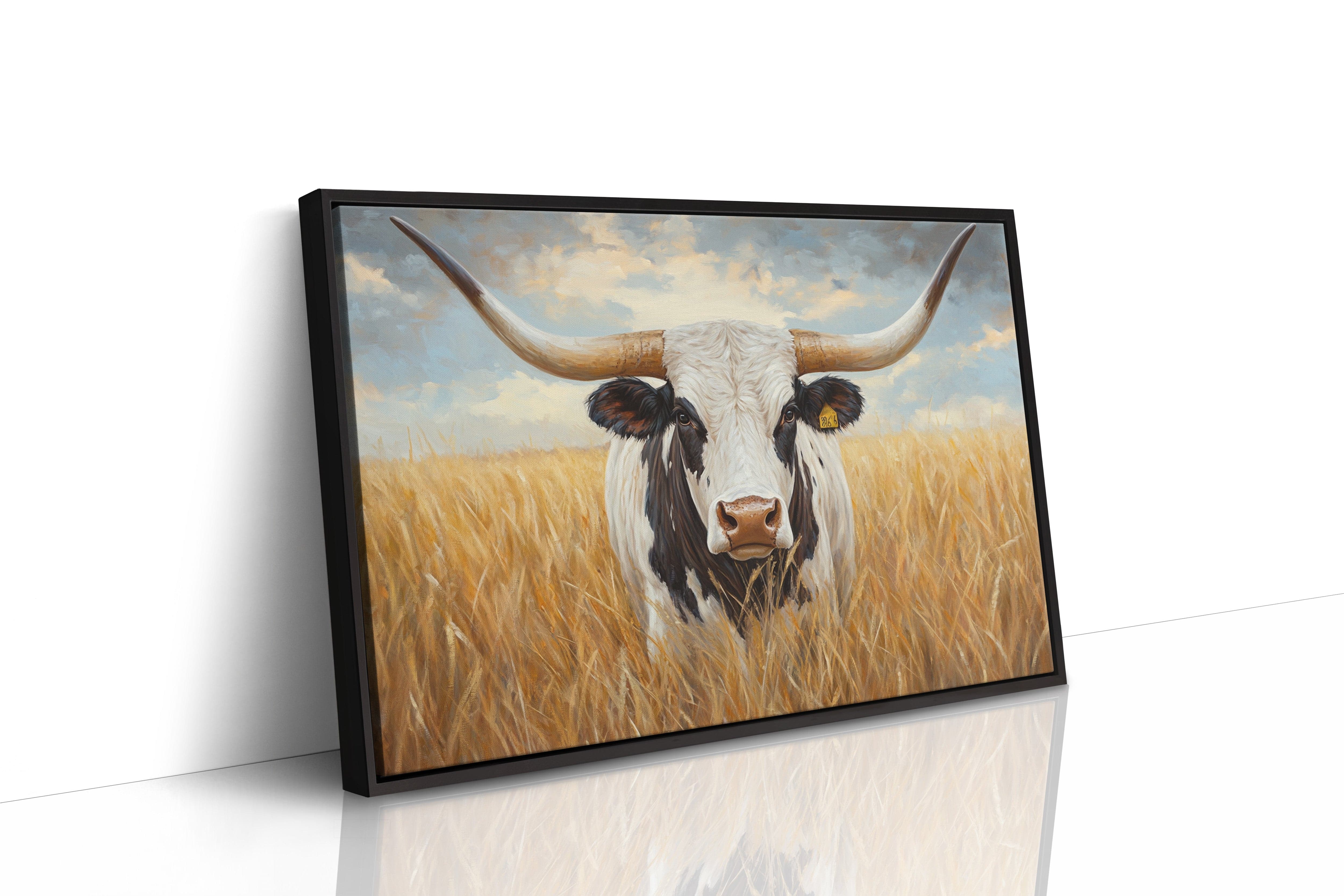 Golden Fields Meet Longhorn's Gaze
