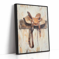 Weathered Rest: Western Saddle Still Life