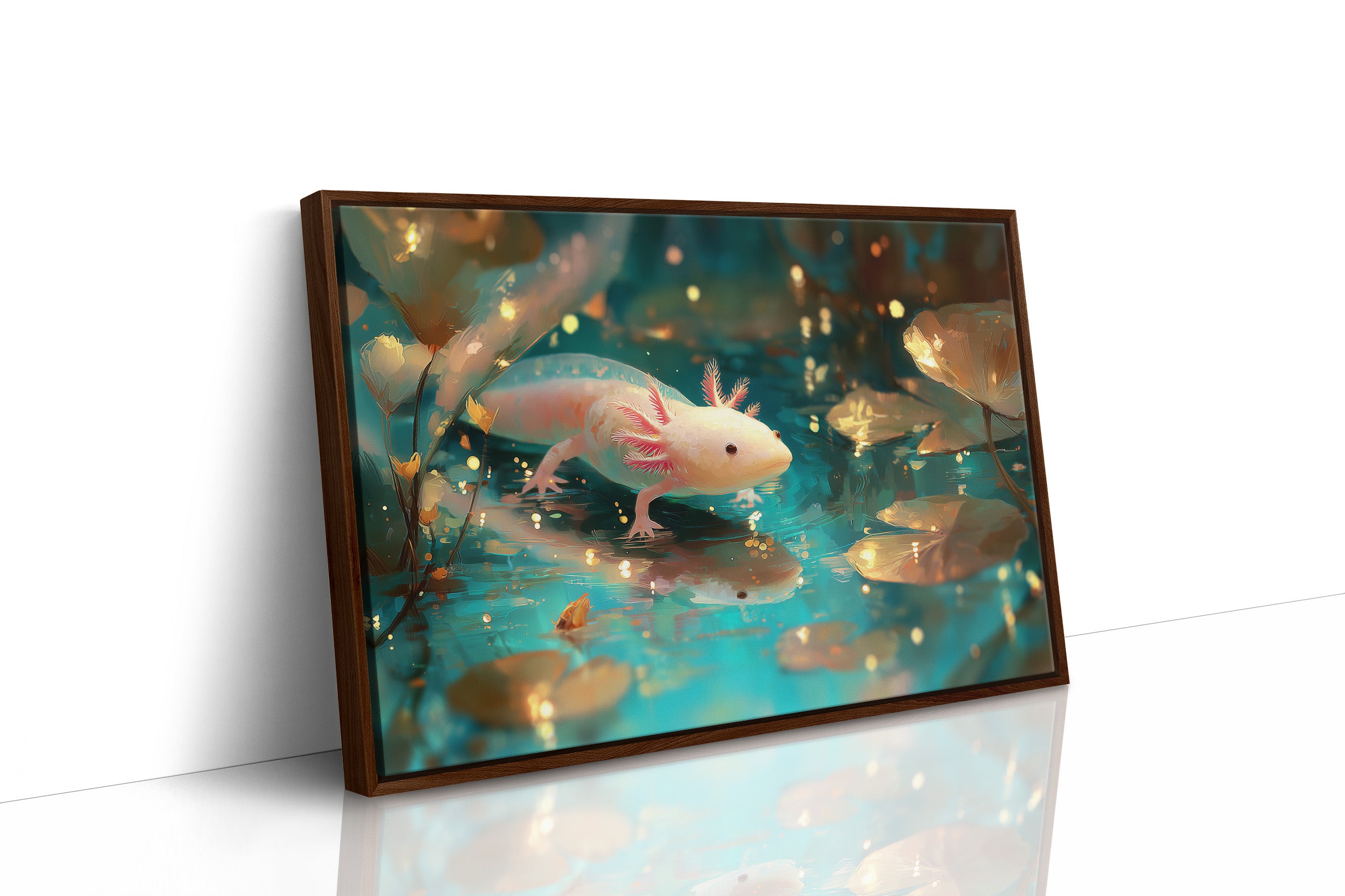 Pale Wanderer Among Turquoise Depths