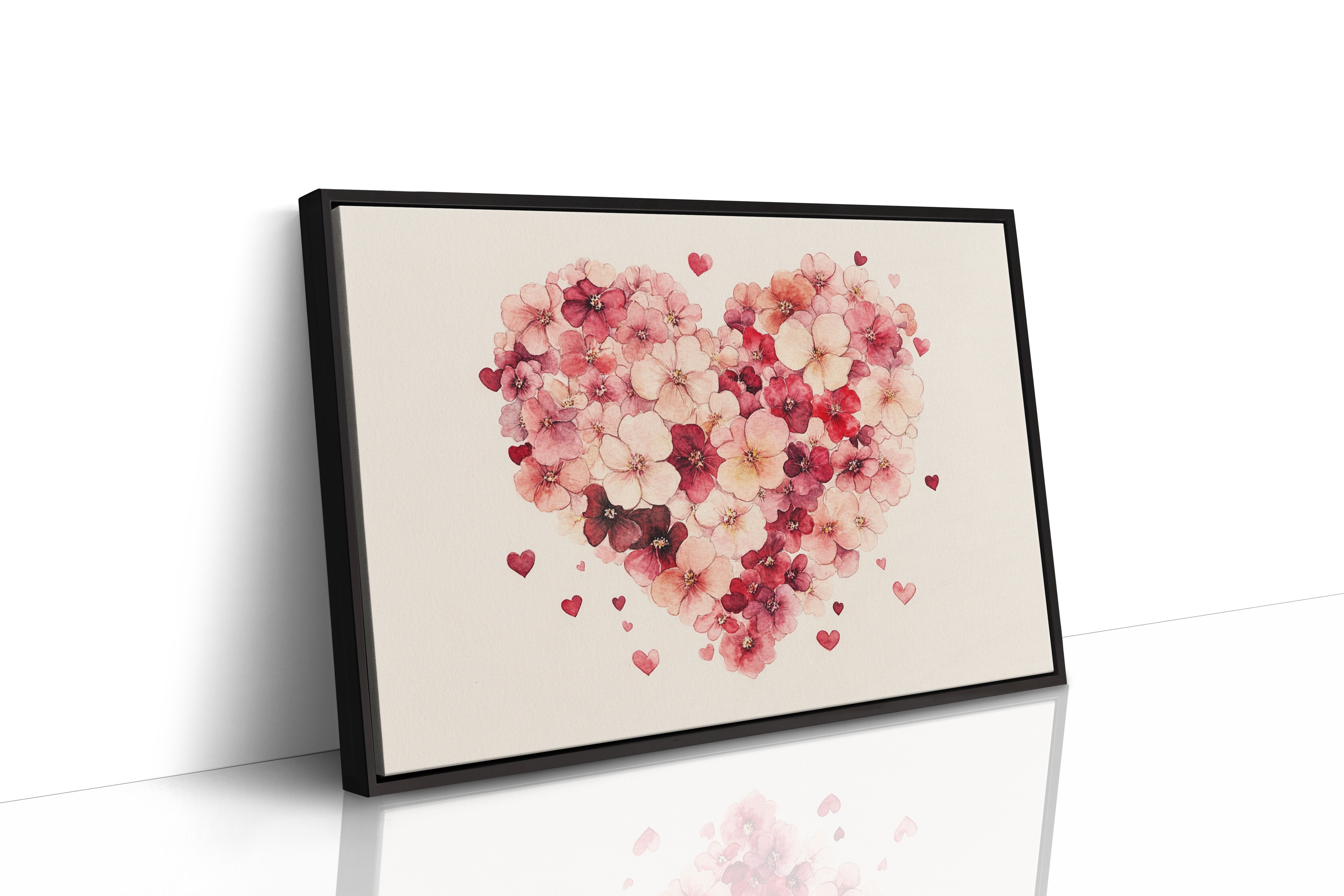 Love Blooms In Watercolor Hearts