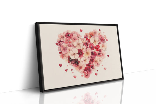 Love Blooms In Watercolor Hearts