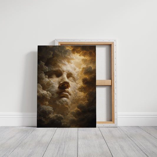 A Face Amongst Golden Clouds