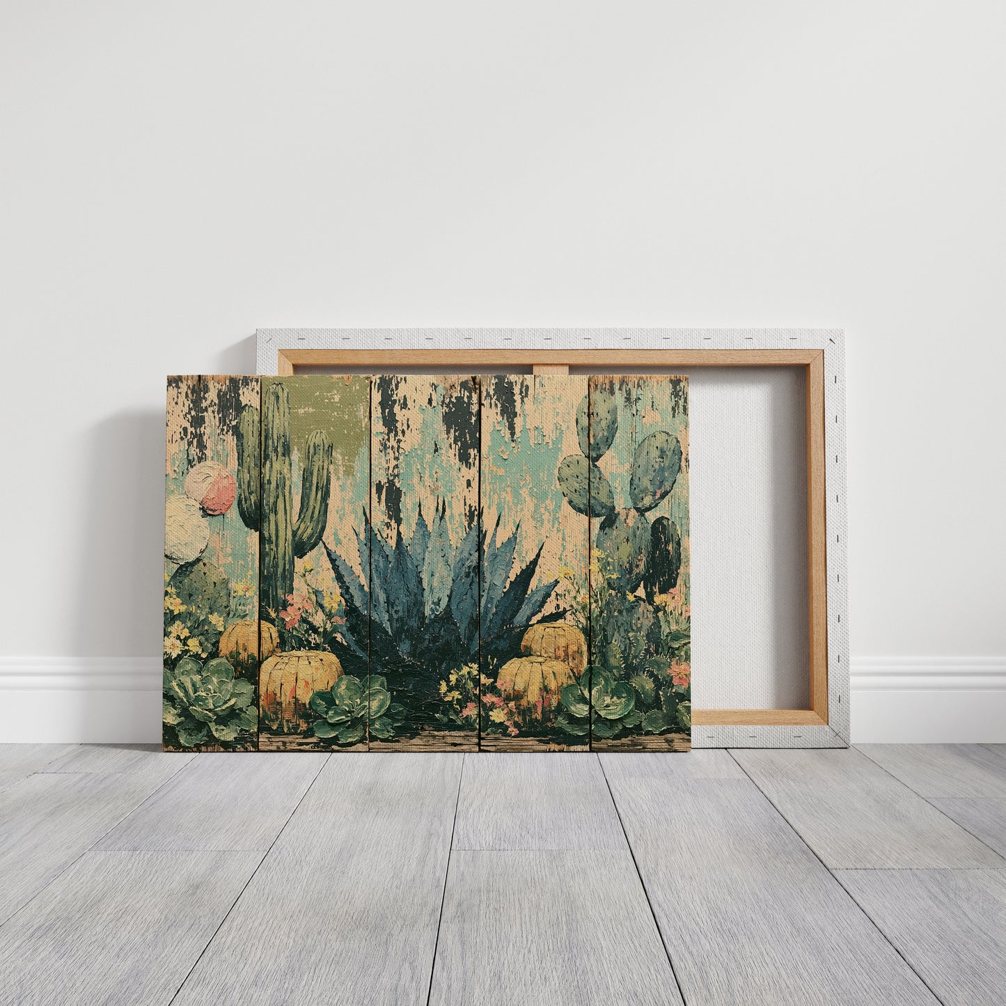 Rustic Cactus Garden Panels