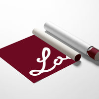Bold Cursive Love in Burgundy