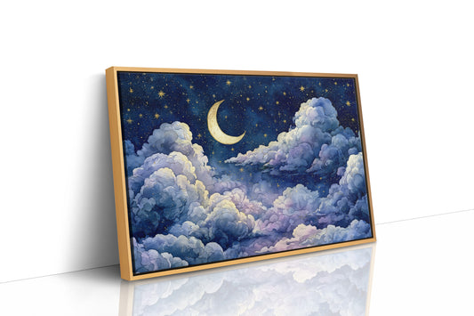 Crescent Moon Above the Clouds