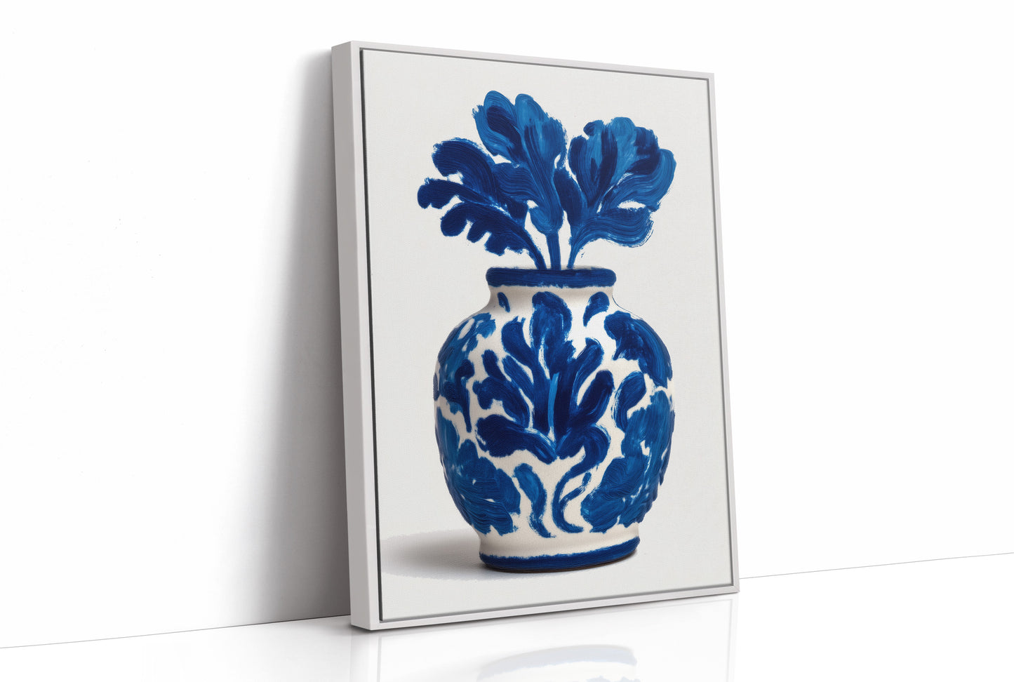 Cobalt Petals Dance In White