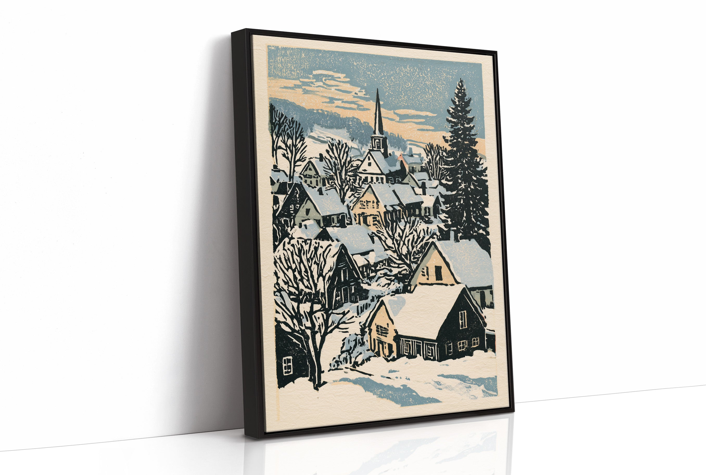 Snowbound Village Dusk