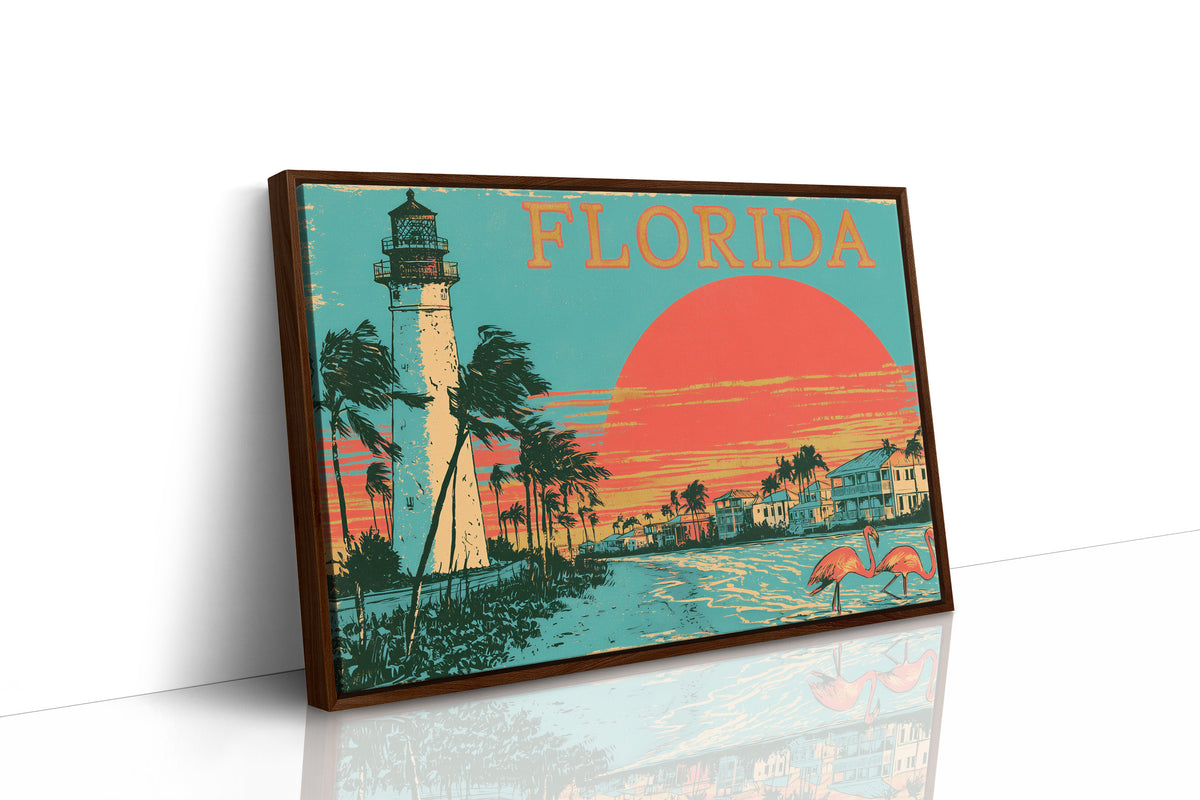 Florida Sunset Flamingo Shore