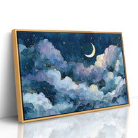 Gold-Lined Clouds and Crescent Light
