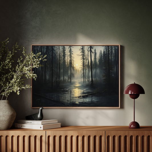 Ancient Pines Hold Moonlit Waters