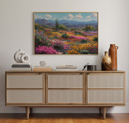 Saguaros Dance Through Wildflower Symphony