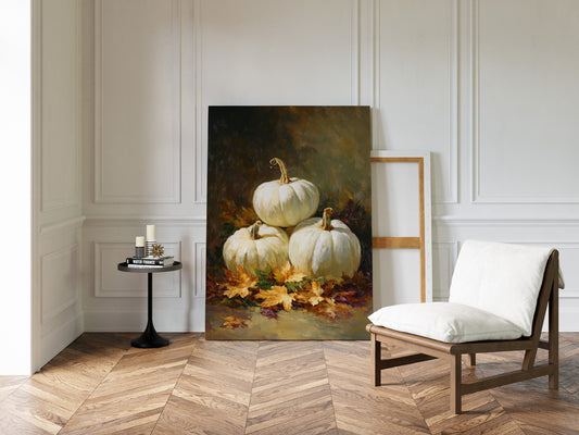 White Pumpkins Dance With Autumn