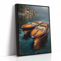 Varnished Vessels Await Mediterranean Twilight