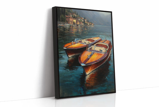 Varnished Vessels Await Mediterranean Twilight