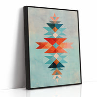 Geometric Harmony in Turquoise and Coral